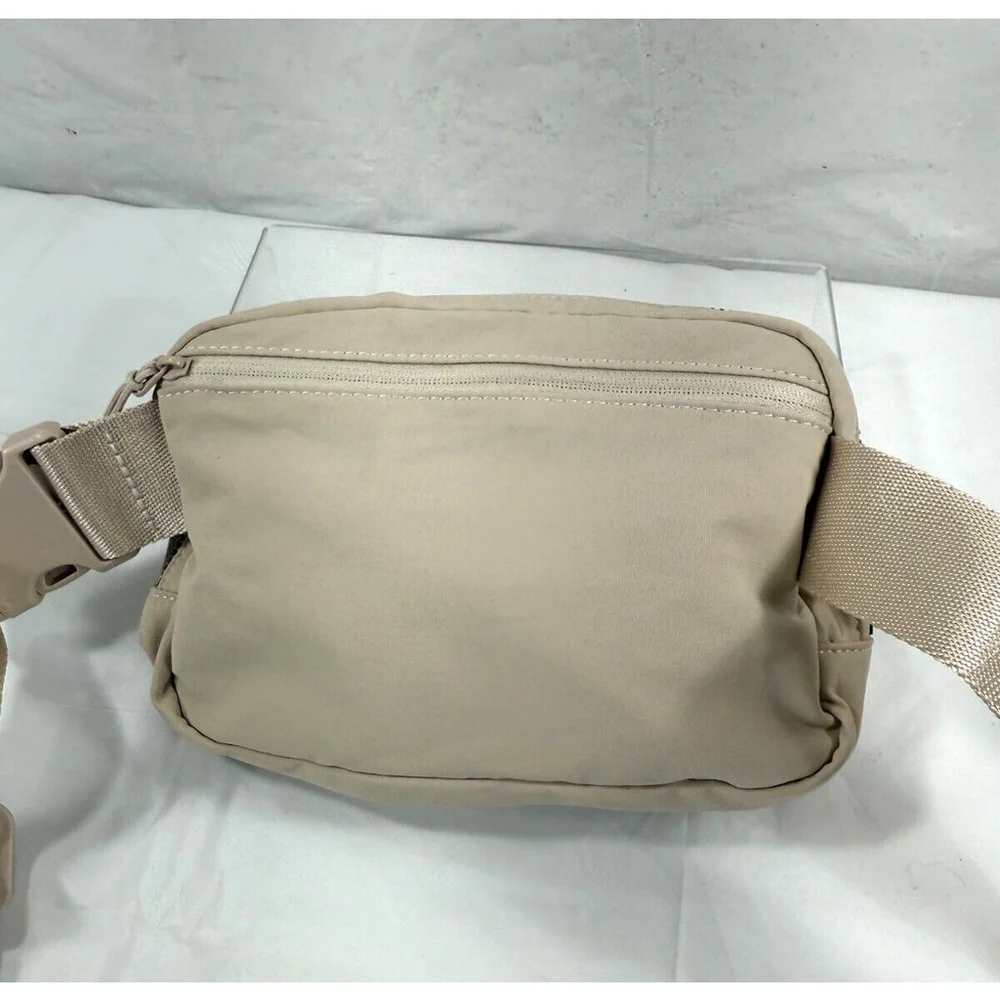 Small Beige Nylon Waist/Crossbody Bag